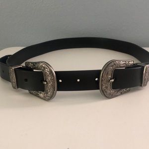 Double Buckle Vintage Western Belt